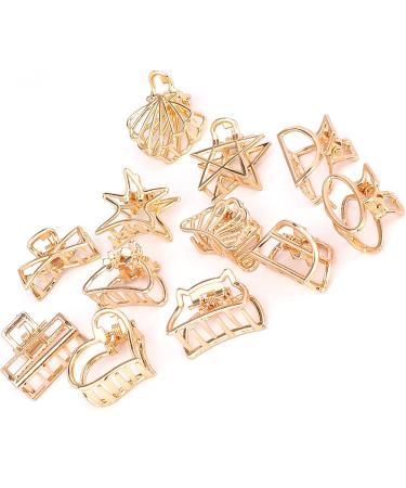 Gold Hair Claw Clips - Non-slip Metal Hair Clamps for Thick, Thin, Fine, Short and Long Hair - Mini Hair Accessories - Buy Online on GoSupps.com