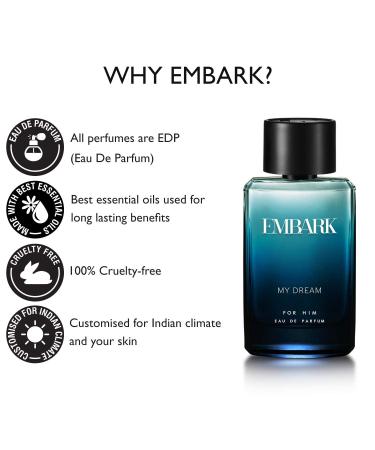 EMBARK My Dream for Him Perfume for Men - 100ml | Premium Eau de Parfum | Woody and Marine Fragrance Liquid - Buy Online on GoSupps.com