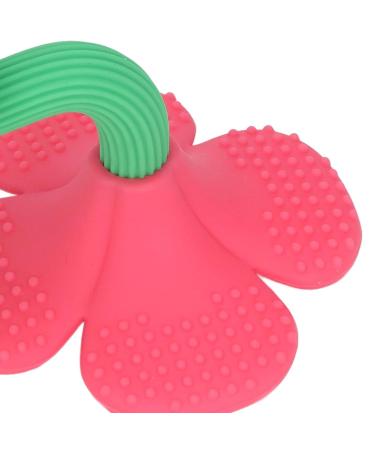 Baby Teething Toy - Silicone Flower Shape Chew Toy & Pacifier for 0-6 Months - Washable Peony Red - Buy Online on GoSupps.com