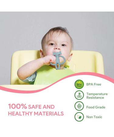 Clundoo Baby Biting Toys - Silicone Elephant & Rabbit Dental Aids for 3-24 Months - Soothe Sore Gums with Comfortable Bite Rings - Buy Online on GoSupps.com