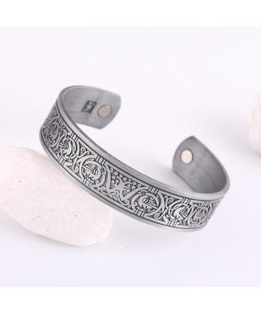Magnetic Therapy Viking Bracelet - Tree of Life Celtic Knot Cuff Bangle for Men & Women | International Shipping - Buy Online on GoSupps.com