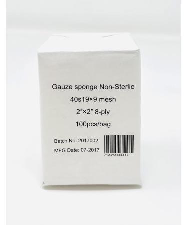 High-Quality Non-Sterile Gauze Surgical Sponges | 8-Ply 2x2 All-Purpose Pads - Box of 500 | International Shipping Available - Buy Online on GoSupps.com