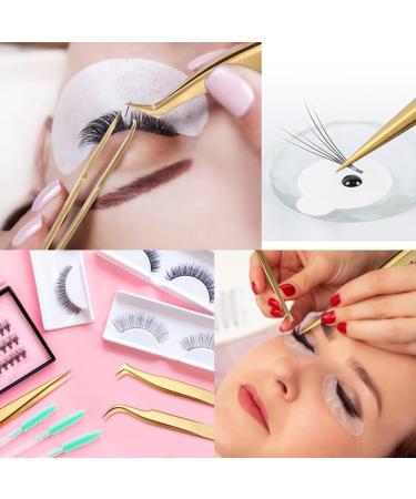 Yopeissn High Precision Lash Tweezers Set - 5 Piece Stainless Steel Eyelash Tweezers for Classic & Volume Extensions - Buy Online on GoSupps.com