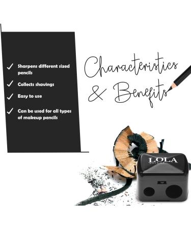 Lola Make Up by Perse Pencil Sharpener with Lid Dual 2 Holes Sharpener Eyeliner and Eyebrow Pencil Sharper Suitable for All Types of Makeup Pencils Cosmetics Black - Buy Online on GoSupps.com