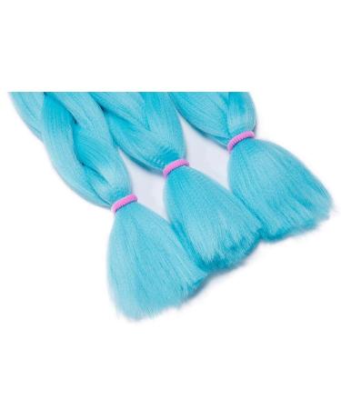 24 Inch Sky Blue Crochet Braids Hair Extensions - Synthetic Braiding Hair - International Shipping - Buy Online on GoSupps.com