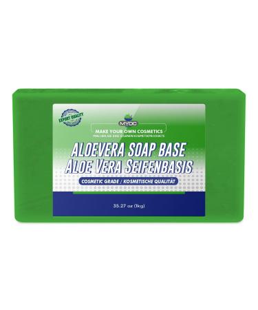 MYOC Aloe vera soap base - Glycerin aloe vera extract and vegetable oil - Melting and pouring base for DIY soap making - 1000 g