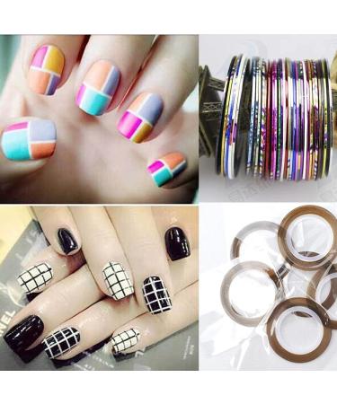 10 Rolls Mixed Colorful Nail Art Striping Tape Lines Width 2mm-Striping Tape for Nail Art-Nail Striping Tape Foil-Nail Striping Tape Thick-Nail Striping Tape with Dispenser-Self-Adhesive DIY Nail Art Tape - Buy Online on GoSupps.com