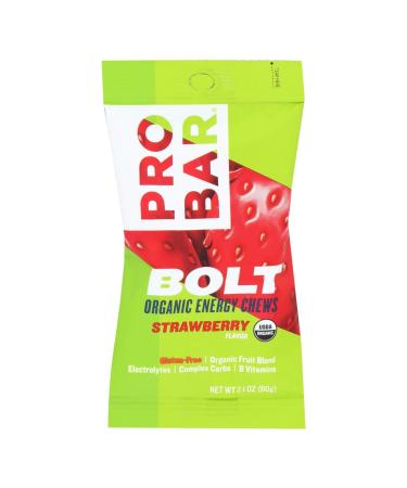 Probar Bolt Energy Chews - Organic Strawberry - 2.1 oz - Case of 12