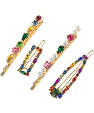 4 Pcs Glitter Hair Clips Crystal Hairpins Duckbill Sweet Hair Barrettes Fashion Hair Accessory Holiday Gifts Hair Barrettes Crystal Side Clip - Buy Online on GoSupps.com