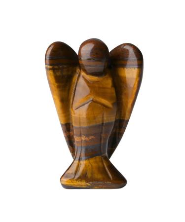Enixwh angel figure gemstones 1.5in tiger eye stone guardian angel figure healing crystals gemstones fishing rod polished statue flatterer lucky charm Reiki angel gifts for decoration - Buy Online on GoSupps.com