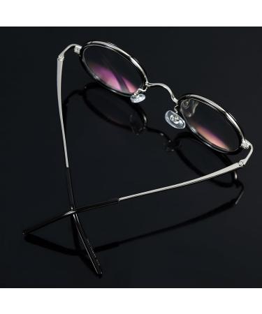 Buy Retro Round Magnifying Glasses - Presbyopic Metal & Resin Reading Glasses for Optimal 200 Degrees Magnification - Buy Online on GoSupps.com