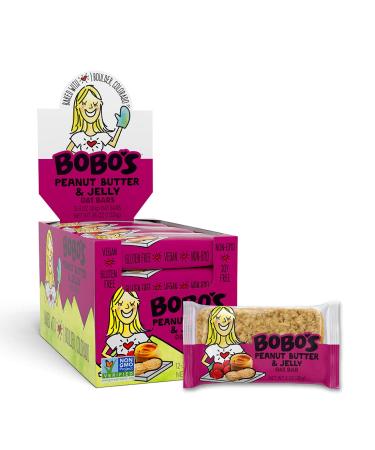 Bobo's Peanut Butter & Jelly Oat Bars - Gluten Free Vegan Snack | 12-Pack (3 oz) - Whole Grain Rolled Oats - Buy Online on GoSupps.com
