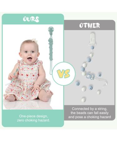 Vicloon Silicone Pacifier Chain - 2 Pack Baby Clip for Girls & Boys - Ideal Gift in Blue & Green - Buy Online on GoSupps.com