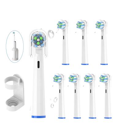 YMPBO Replacement Heads for Oral B Braun Toothbrush EB50 Cross Action  Safe Non-Metallic  8PCS Heads Refill+Free Universal Stand Holder  Extra Soft Dupont Bristles for Gum Care and Plaque Removal