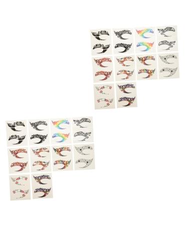 FOMIYES 20 Pairs Eyeliner Eyeshadow Stickers Stickers Cosplay Eye Temporary Eye Makeup Stickers Face 7.2x4cmx2pcs As Shownx2pcs