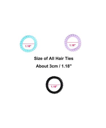 LuzGod 20 Color Spiral Coil Bracelet Hair Ties Bulk - Waterproof Telephone Cord Scrunchies for All Hair Types - Ideal for Women, Girls, and Teens - Buy Online on GoSupps.com