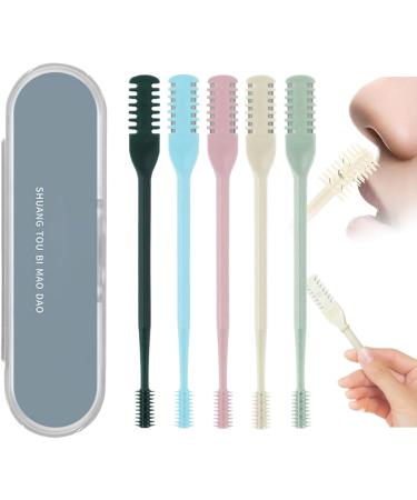 Nose Hair Trimmer 5Pcs Double Sided Nasal Hair Cutter 360 Rotating Portable Manual Nose Hair Scissors Washable Nose Trimmer for Women & Men Travel Essentials - Buy Online on GoSupps.com