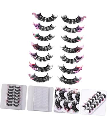 minkissy 7 Pairs False Eyelashes Fluffy Eyelashes Colored Eyelashes Fake Lashes Women Lashes with Color Lash Extension Fake Eyelash Individual Lashes Dense Extend Artificial Fiber - Buy Online on GoSupps.com