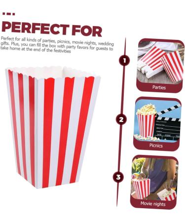 Alipis 100 Pcs Boxes Popcorn Carton Movie Night Baskets Popcorn Treat Bag Popcorn Bags Individual Servings Vintage Movie Night Gift Movie Theater Decor Gifts Paper Red Container Box - Buy Online on GoSupps.com