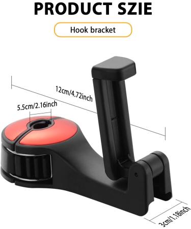 VIILICH 2PCS Car Headrest Hook & Cell Phone Holder - Durable Storage for Handbags & Devices (Red) | International Shipping - Buy Online on GoSupps.com