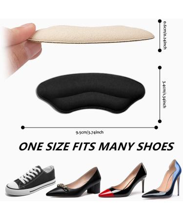 Fanci Poetry Heel Grips Liner Cushions Inserts - 2 Pairs for Improved Shoe Fit and Comfort | Prevent Slip and Blisters | Men Women | Black+Pale Apricot - Buy Online on GoSupps.com
