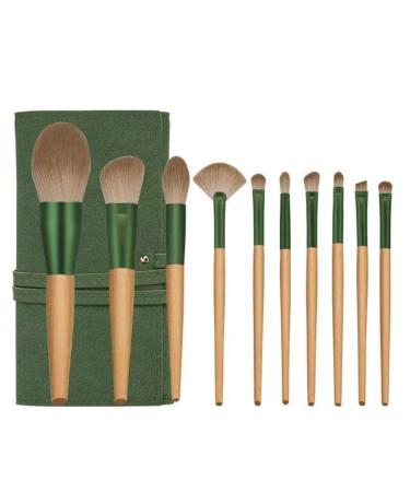 DFHBFG New 10 pieces Qingluo Makeup Brush Set Soft Hair Beginner Artificial Fiber Hair 10 pieces Makeup Brush Set(Gray 20cm) Gray 20cm