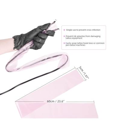 100 Pack Tattoo Plastic Sleeves - Disposable Tattoo Cord Covers & Hook Sleeves Bags in Pink - Buy Online on GoSupps.com