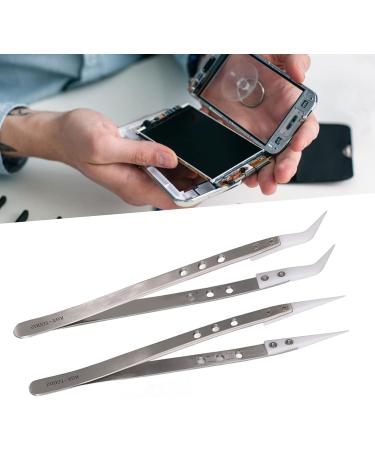 Stainless Steel Curved Tweezers Set 2 Pieces for Precision Electronic Repair | International Shipping - Buy Online on GoSupps.com