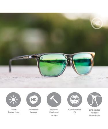 Knockaround Fast Lanes Sport Polarized Running Sunglasses - Clear Grey/Green - UV400 Protection - Buy Online on GoSupps.com