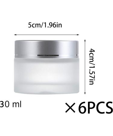 6 Pack 30ml Refillable Glass Cream Can - Leakproof Travel Container for Lotions Essential Oils & Lip Balm - Matte Transparent - Buy Online on GoSupps.com