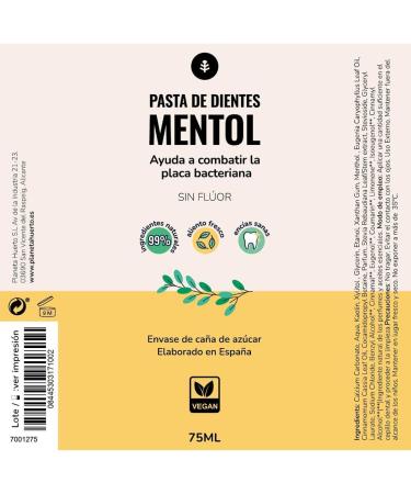  Planeta Huerto Toothpaste without fluoride menthol planet vegetable garden 75 ml - Buy Online on GoSupps.com