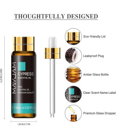 MAYJAM Cypress Essential Oil 10ML - Aromatherapy for Diffuser, Humidifier, DIY Home, Wardrobes - Buy Online on GoSupps.com