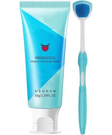 Rosixehird Natural Organic Tongue Cleaning Gel with Ergonomic Brush | Freshens Breath Removes Stains & Deposits | International Shipping - Buy Online on GoSupps.com