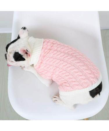 PetyOung Dog Sweater Vest - Warm Knitting Coat for Small & Medium Dogs - XL Light Pink Winter Sweater - Buy Online on GoSupps.com