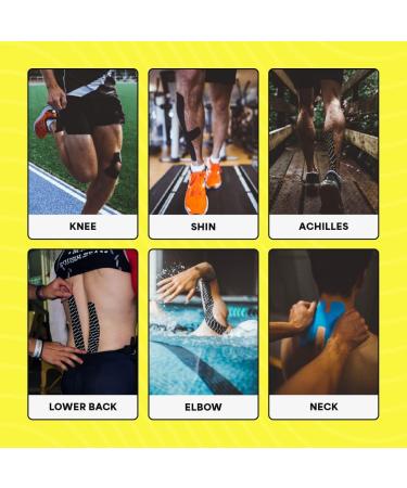 SPORTTAPE Extra Sticky Kinesiology Tape 5cm x 5m - Blue | Hypoallergenic Waterproof K Tape | Physio Medical Sports Tape for Muscle Injury Support | Uncut - Single Roll - Buy Online on GoSupps.com