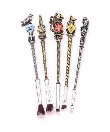 Wand Potter Makeup Brushes Set | Magic Eye Shadow, Eyeliner, Lip Brushes | Harry Potter Inspired | 5pcs with Gift Bag - Buy Online on GoSupps.com