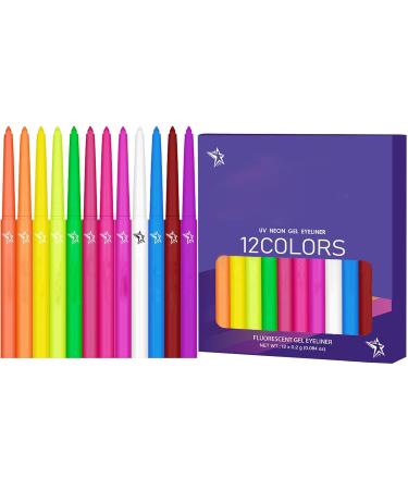 Colorful Eyeliner Set 12 Vibrant Colors High-Precision Liquid Pencil Waterproof UV Fluorescent Eyeliner Pen Long-Lasting Highly Pigmented Formula Vibrant Neon Glow - Buy Online on GoSupps.com