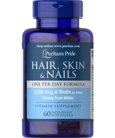 Puritan's Pride Hair Skin Nails One Per Day Formula60 Softgels 60 Count (55554)