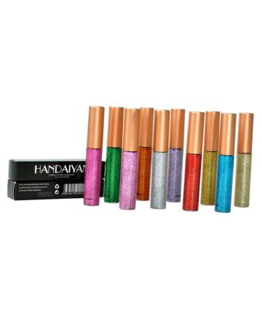 DRESSOOS 10pcs Shinny Eyeliner Eye Shadow Liquid Eyeliner Eyeshadow Glitter Eyeliner