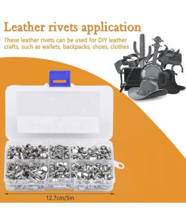 240 Sets TLKKUE Leather Double Cap Rivets - DIY Leather Craft Kit for Bags, Clothes, Shoes, Belts - Silver Decorative Rivets - Buy Online on GoSupps.com