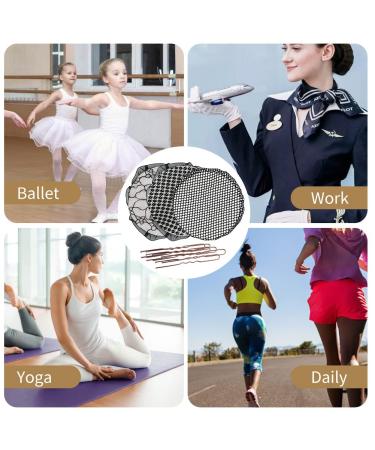 Shop Stylish Hair Network Bun - Mesh Hair Nets with Elastic Edge Reusable Includes 20 Golden Hairpins - Perfect Invisible Bun for Women (3 Pieces) - Buy Online on GoSupps.com