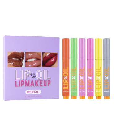 G n rique Click Lip Gloss Pen Click Lipstick Non-Sticky Solid Lip Gloss Plumping Lip Gloss Set - Jelly Lip Plumping Pen Long-Lasting High Glossy Lip Gloss Pen for Wife Mother Daily Use