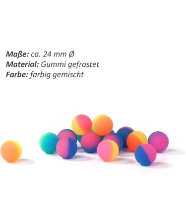 WELLGRO Flummi Frost 24 mm - Colorful Bouncy Balls for Party Favors | Selectable Quantity - 15 Pieces - Buy Online on GoSupps.com
