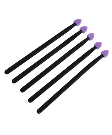Balacoo 5pcs Silicone Eyeshadow Brush Creamy Eyeshadow Silicone Lip Applicator Make up Glitter Powder 13x1cm Purple