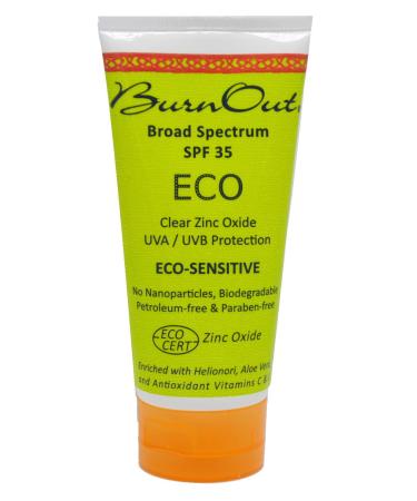 BurnOut Eco-sensitive Zinc Oxide Sunscreen SPF 35 3OZ.