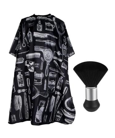 FRCOLOR 1 Set Brush Cape Set Barber Cape for Men Hairdressing Cape Hair Stylist Capes Hair Salon Cape Mens Apron Haircut Brush Dress Suits for Men Neck Duster Spa Smock Fabric Man 150X120CM