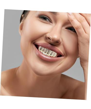 Minkissy Hip-Hop Fangs Set - Funny Golden Braces & Vampire Teeth Accessories for Halloween Party - Adult Grille & Faux Teeth - Buy Online on GoSupps.com