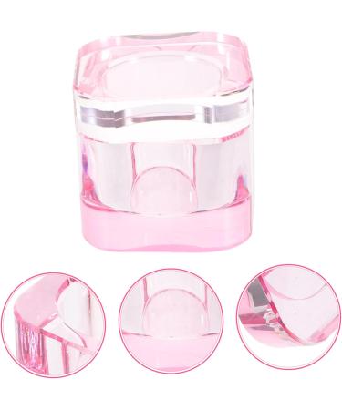 SOESFOUFU Glass Jar Nail Art Brush Cup Pink Crystal Glass Heart-shaped Manicure Tools Acrylic Nails 5.70X5.40X5.40CM Pink - Buy Online on GoSupps.com