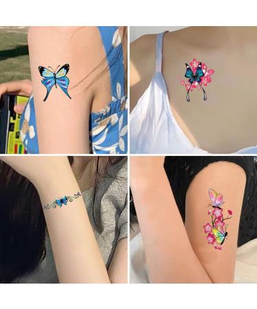 30 Sheets Muulaii Waterproof 3D Butterfly Temporary Tattoos for Women - Colorful Fake Tattoo Stickers for Body Art on Bracelets, Back, Wrist, and Arm Bands - Buy Online on GoSupps.com