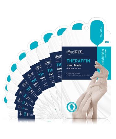 MEDIHEAL Theraffin Hand Mask 10 Pairs, Exfoliating Glove with Shea Butter, Argan Oil, and Ceramide, Deep Exfoliating Gloves for Cracked Hands Repair and Instant Moisturization